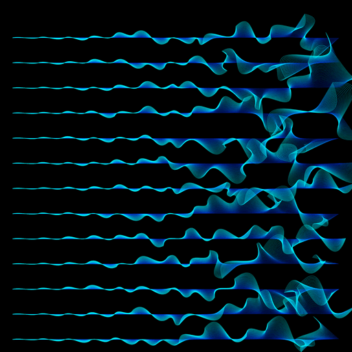 A computer generated artpiece using 256 moving points